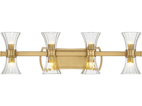 Savoy House Bennington 8-Light Warm Brass Glass Vanity Light