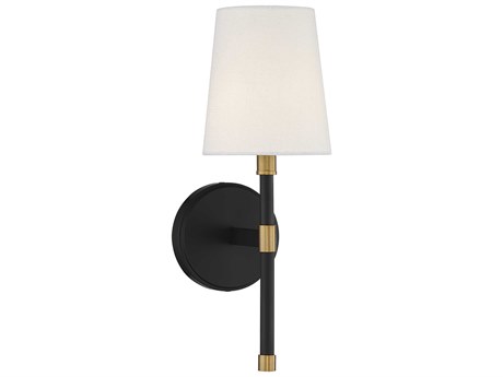 Savoy House Brody 1-Light Matte Black Warm Brass Wall Sconce