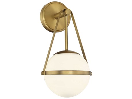 Savoy House Polson 1-Light Warm Brass Glass Wall Sconce