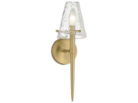 Savoy House Shellbourne 1-Light Warm Brass Glass Wall Sconce