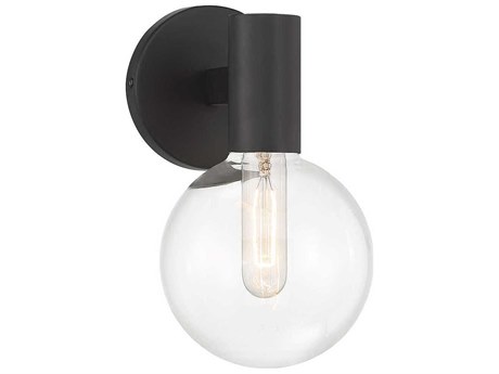 Savoy House Wright 1-Light Matte Black Glass Wall Sconce