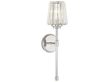 Savoy House Garnet 1-Light Polished Nickel Chrome Crystal Wall Sconce
