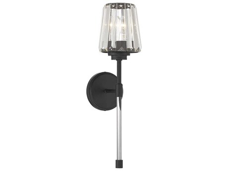 Savoy House Garnet 1-Light Matte Black Crystal Wall Sconce
