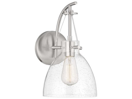 Savoy House Foster 1-Light Satin Nickel Glass Wall Sconce