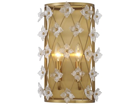 Savoy House Bailey 2-Light Warm Brass Wall Sconce