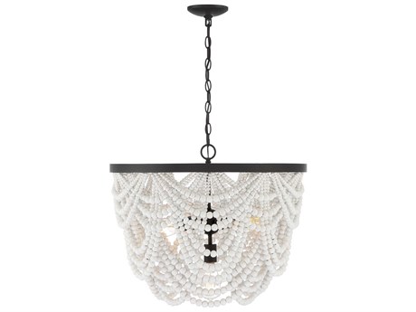 Savoy House Meridian 5-Light Grecian White Oil Rubbed Bronze Chandelier