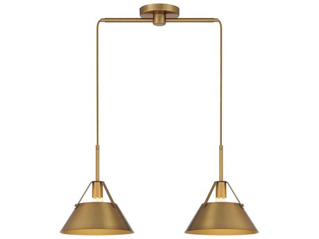Savoy House Meridian 2-Light Natural Brass Empire Island Pendant