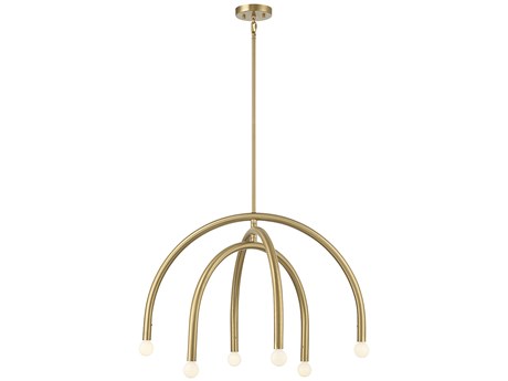 Savoy House Meridian 6-Light Natural Brass Chandelier