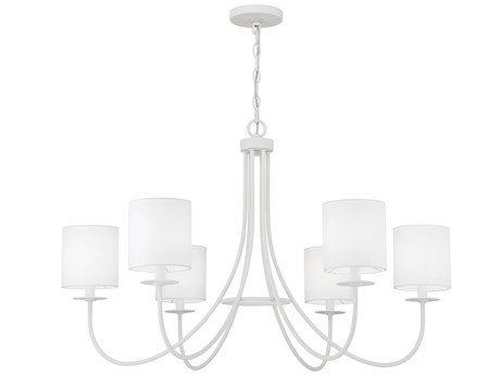 Savoy House Meridian 6-Light Bisque White Cylinder Chandelier
