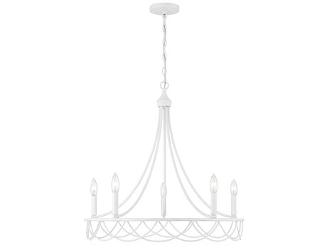 Savoy House Meridian 5-Light Distressed White Chandelier