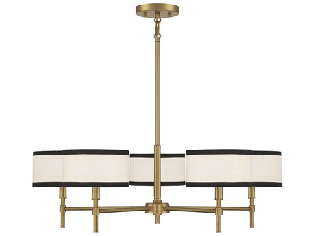 Savoy House Meridian 5-Light Natural Brass Drum Chandelier