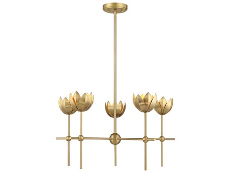 Savoy House Meridian 5-Light Natural Brass Chandelier