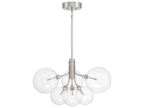 Savoy House Meridian 6-Light Brushed Nickel Globe Chandelier