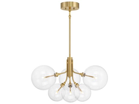 Savoy House Meridian 6-Light Natural Brass Globe Chandelier