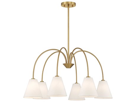 Savoy House Meridian 6-Light Natural Brass Empire Chandelier