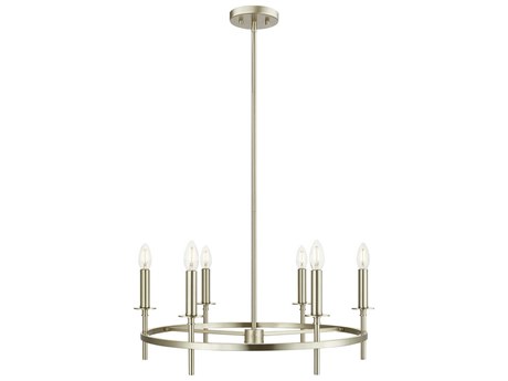 Savoy House Meridian 6-Light Brushed Nickel Candelabra Chandelier