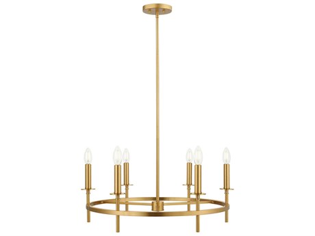 Savoy House Meridian 6-Light Natural Brass Candelabra Chandelier