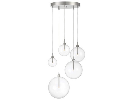 Savoy House Meridian 5-Light Brushed Nickel Glass LED Globe Pendant
