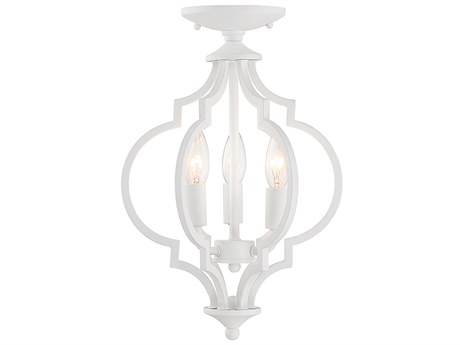 Savoy House Meridian 3-Light Bisque White Semi Flush Mount