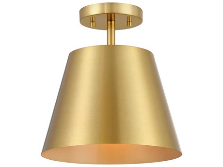 Savoy House Meridian 1-Light Natural Brass Empire Semi Flush Mount