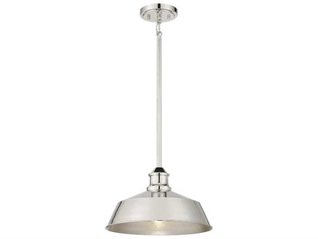 Savoy House Meridian 1-Light Polished Nickel Bowl Pendant