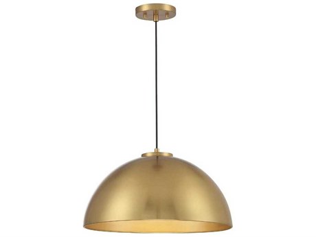 Savoy House Meridian 1-Light Natural Brass Dome Pendant
