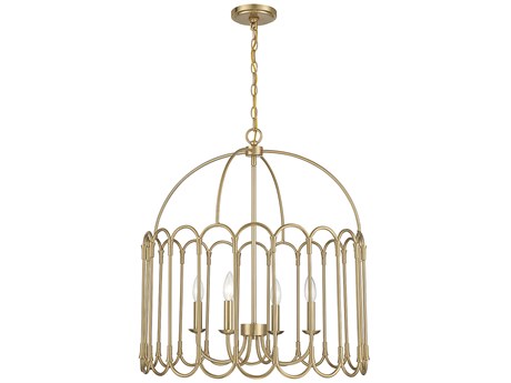 Savoy House Meridian 4-Light Natural Brass Pendant