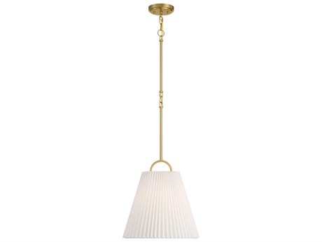Savoy House Meridian 1-Light Natural Brass Empire Drum Pendant