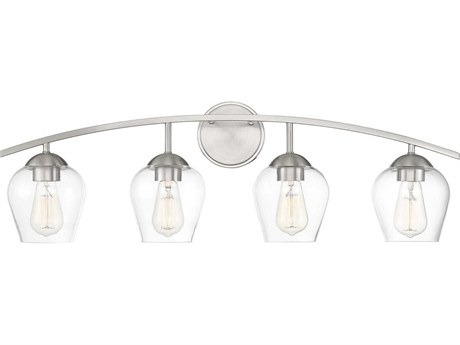 Savoy House Meridian 4-Light Brushed Nickel Glass Vanity Light