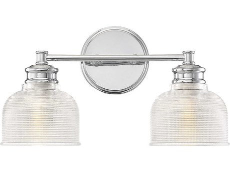Savoy House Meridian 2-Light Chrome Glass Vanity Light