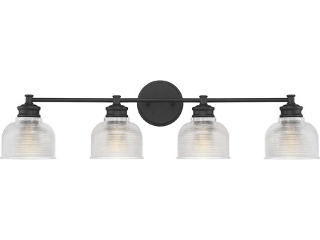 Savoy House Meridian 4-Light Matte Black Glass Vanity Light