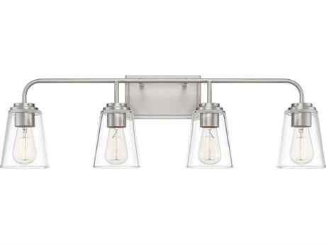 Savoy House Meridian 4-Light Brushed Nickel Glass Vanity Light
