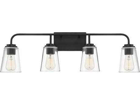 Savoy House Meridian 4-Light Matte Black Glass Vanity Light