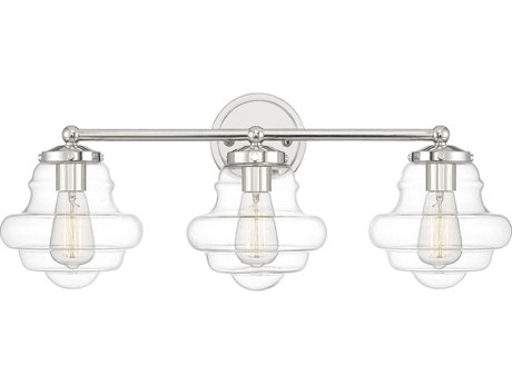 Savoy House Meridian 3-Light Polished Nickel Glass Vanity Light