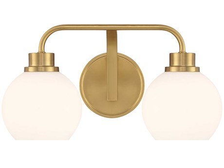 Savoy House Meridian 2-Light Natural Brass Vanity Light
