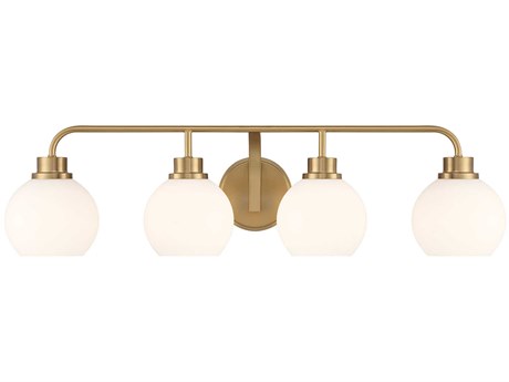 Savoy House Meridian 4-Light Natural Brass Vanity Light