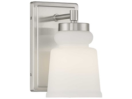 Savoy House Meridian 1-Light Brushed Nickel Glass Wall Sconce