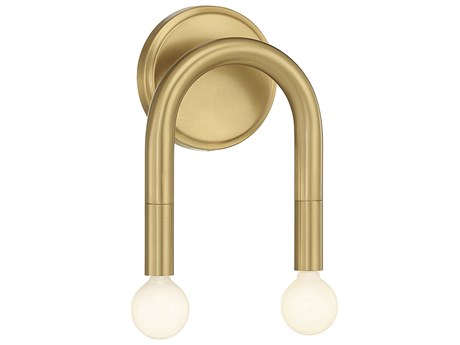 Savoy House Meridian 2-Light Natural Brass Wall Sconce