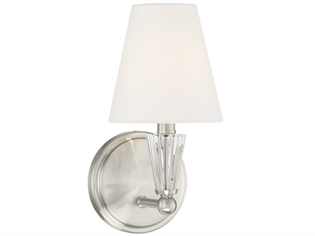 Savoy House Meridian 1-Light Brushed Nickel Crystal Wall Sconce