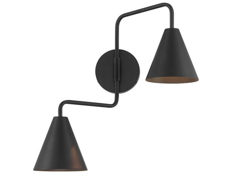 Savoy House Meridian 2-Light Matte Black Swing Wall Sconce