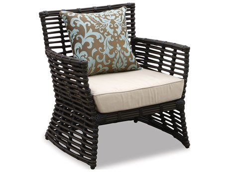 rattan and teak tawney club chair with cushions