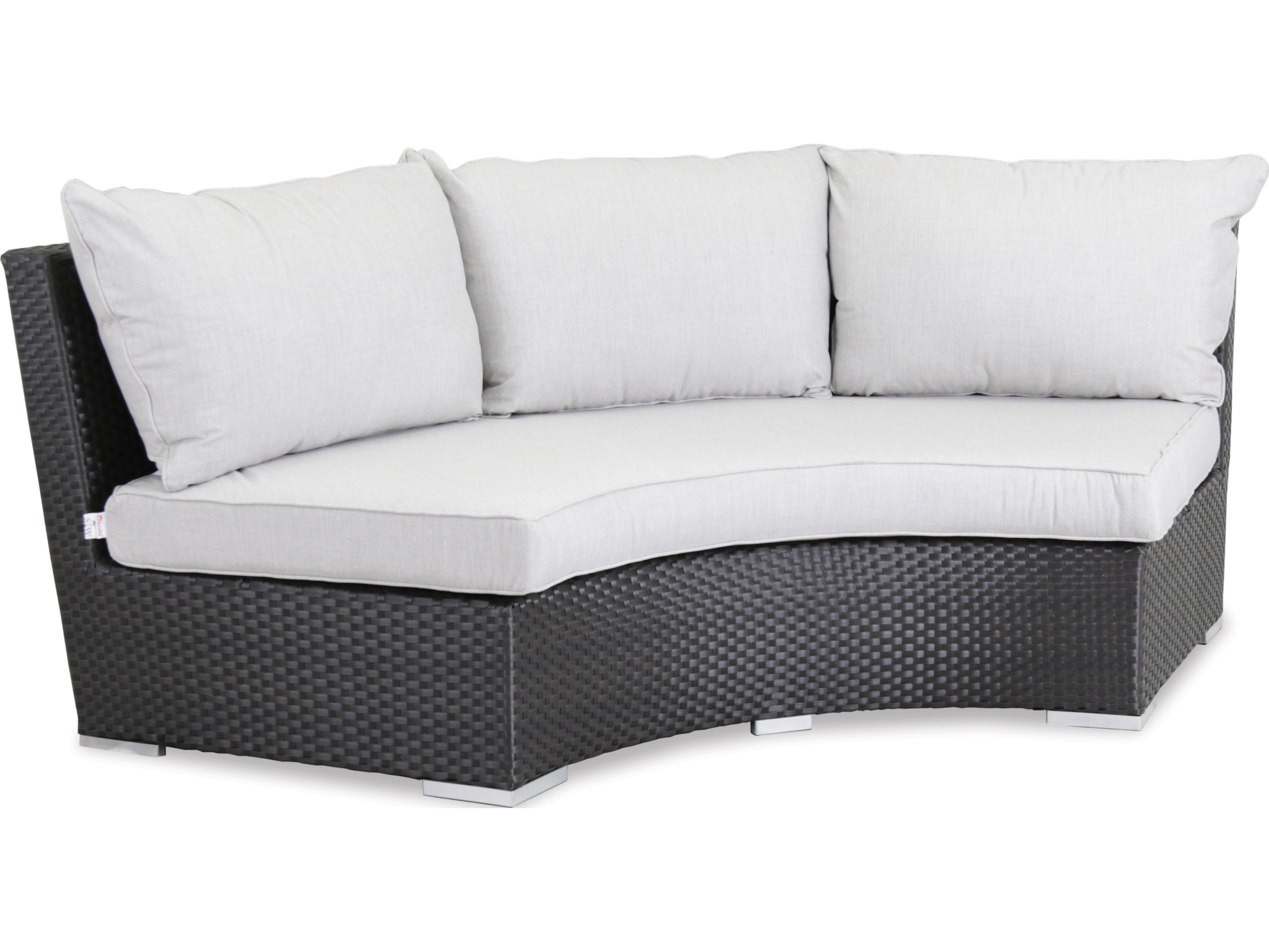 Sunset West Solana Quick Ship Chocolate Brown Wicker Cushion Sofa In Cast Silver Sw1501crv40433