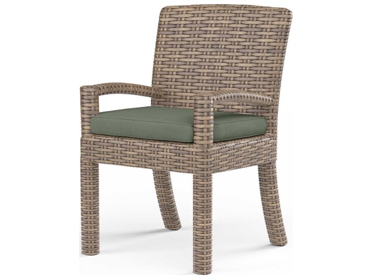 Sunset West Havana Tobacco Wicker Cushion Dining Chair