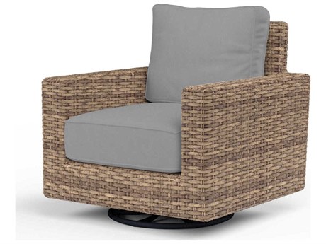 Sunset West Havana Tobacco Wicker Cushion Lounge Chair