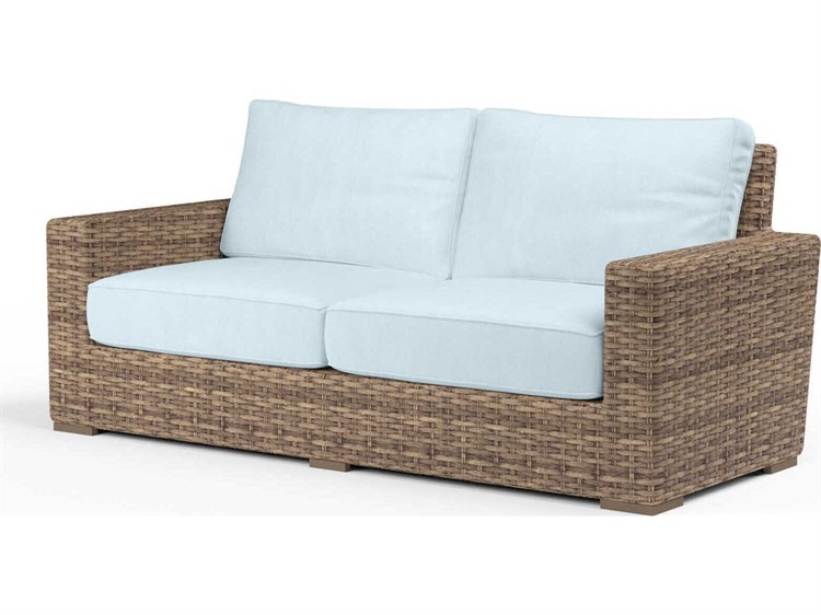 Sunset West Havana Tobacco Wicker Cushion Loveseat