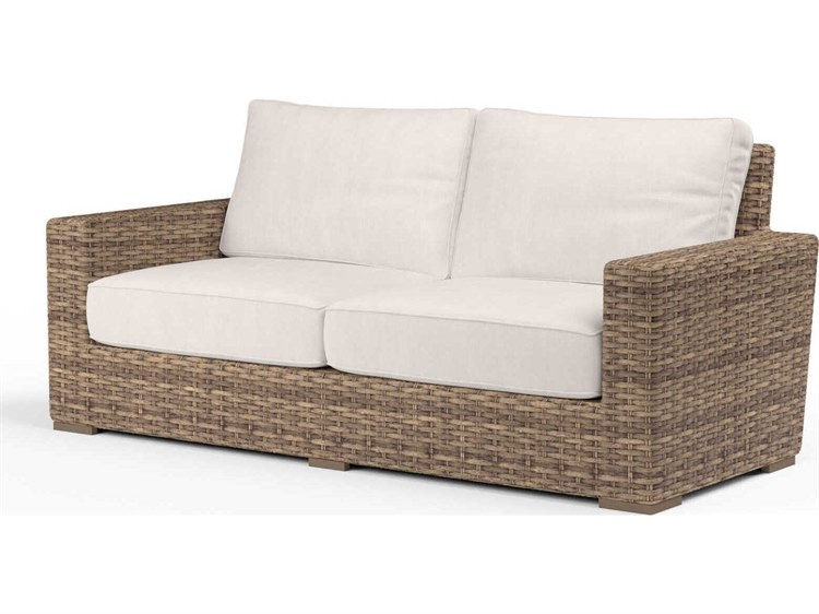 Sunset West Havana Tobacco Wicker Cushion Loveseat