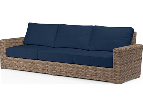 Sunset West Havana Tobacco Wicker Cushion Sofa