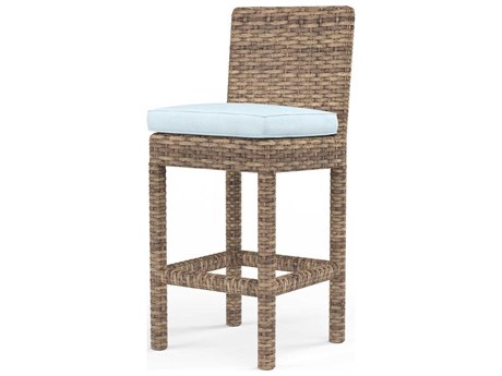 Sunset West Havana Tobacco Wicker Cushion Bar Stool