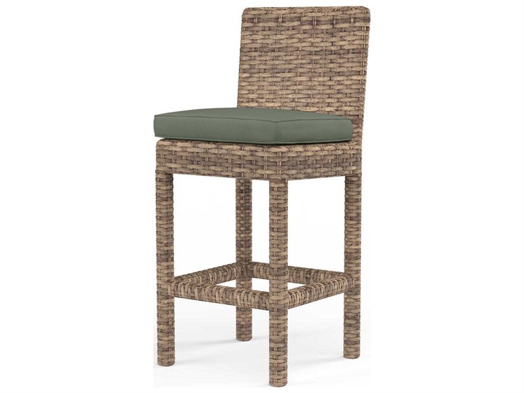 Sunset West Havana Tobacco Wicker Cushion Counter Stool