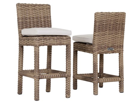 Sunset West Havana Wicker Counter Stool in Canvas Flax